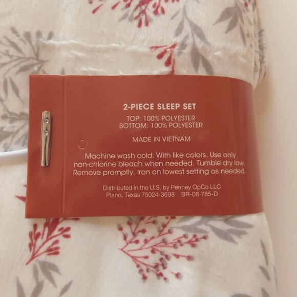 ADONNA Womens Fleece  2-pc. Pajama Set Pants Top Cardinals XXL - Picture 5 of 7